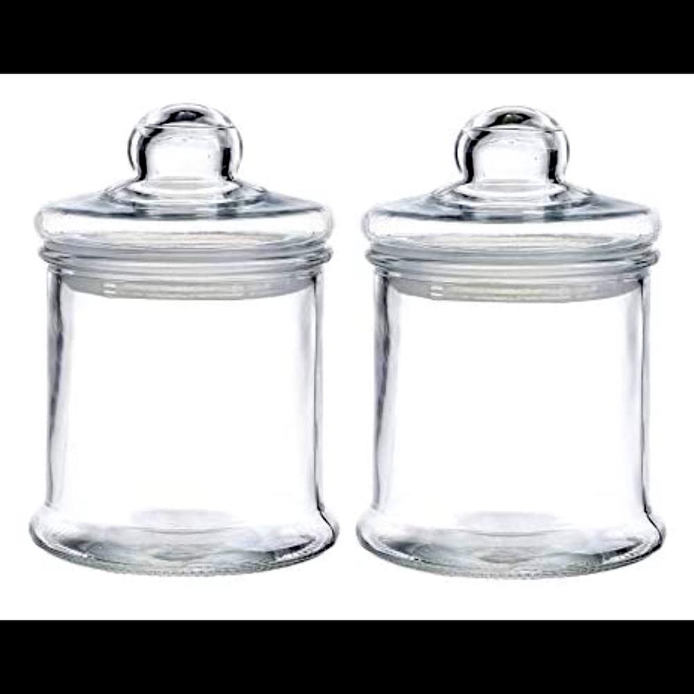 2 Vintage Style Glass Storage Jars